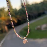 Collar elegante hecho a mano con turmalina y cristales Swarovski certificados