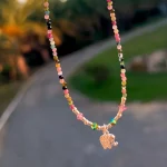 Collar de protección con turmalinas y elefante de luz en plata