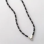 Collar de turmalina negra natural con plata artesanal