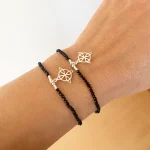 Pulsera artesanal elegante de spinel y plata 950