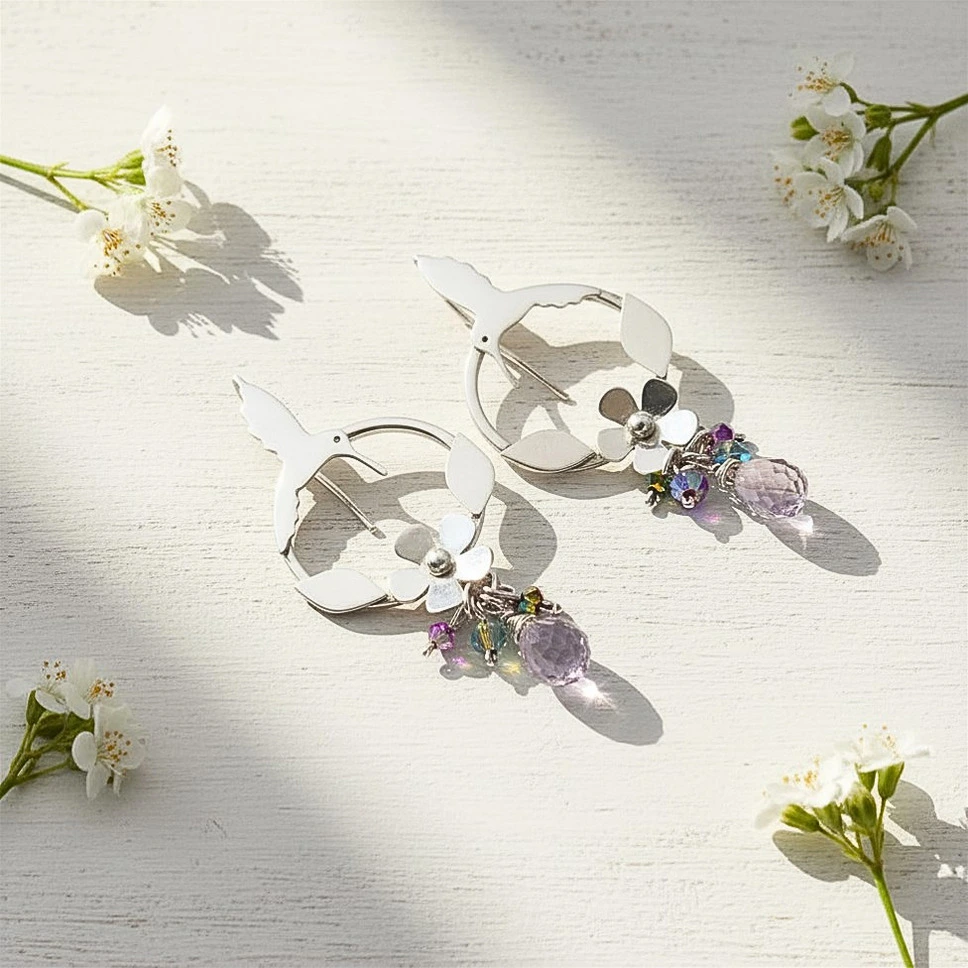 Aros primaverales - plata 950