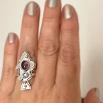 anillo plata pez con cristal swarovski