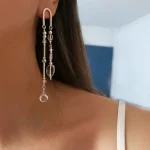 aros largos de plata 950 hechos a mano