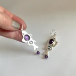 joyeria artesanal aros pez amatista