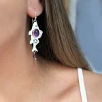 aros artesanales pez con amatista