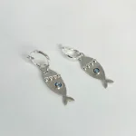 aros pez de luz en plata 950