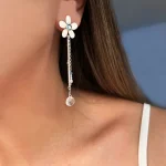 aros livianos con cadenas y cristales