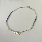 choker artesanal con turquesa piedra luna y lapislazuli