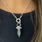 colgante caballito de mar en plata 950 con burbujas