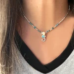 collar marino con caballito de plata