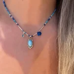 colgante larimar en forma de gota