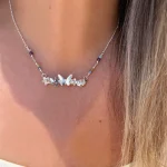 collar mariposa de plata con amatista