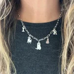 collar personalizado de plata con colgantes