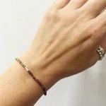 Pulsera hecha a mano con citrino, granate y ojo de tigre