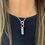 collar con punta de amazonita auténtica