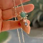 joya artesanal con amazonita y cristales swarovski