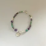 pulsera artesanal virgen de lourdes plata