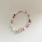 pulsera con piedras rosas naturales