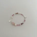 pulsera virgen de los rayos cuarzo rosa