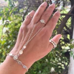 pulsera con anillo cadena plata mujer