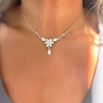 collar naturaleza plata hojas
