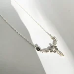 collar flores plata hecho a mano