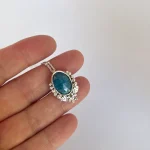 colgante jardin secreto plata con piedra azul