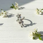 Anillo corona floral en plata 950 hecho a mano