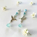 Aros con calcedonias celestes naturales
