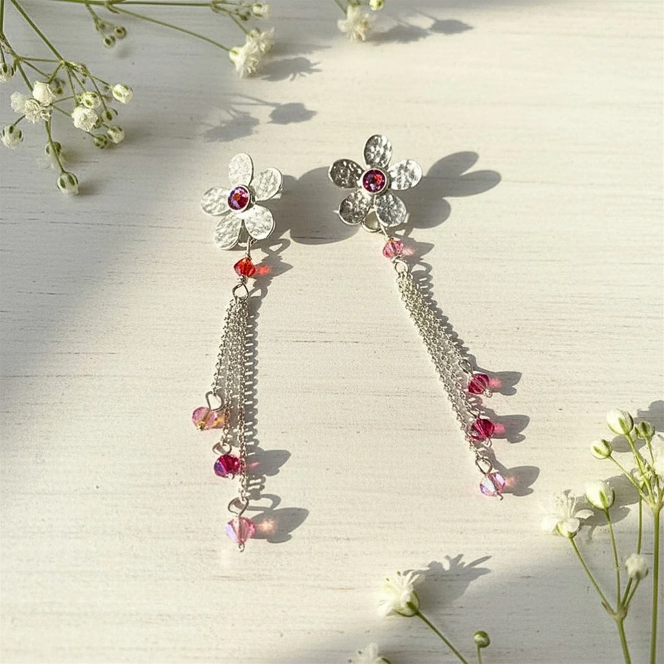 aros de plata inspirados en la naturaleza
