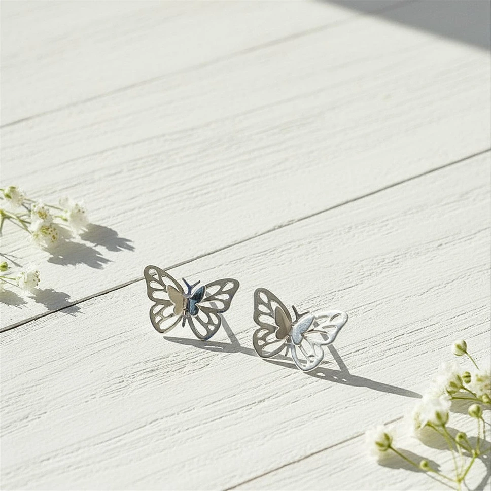 Aros mariposas - plata 950
