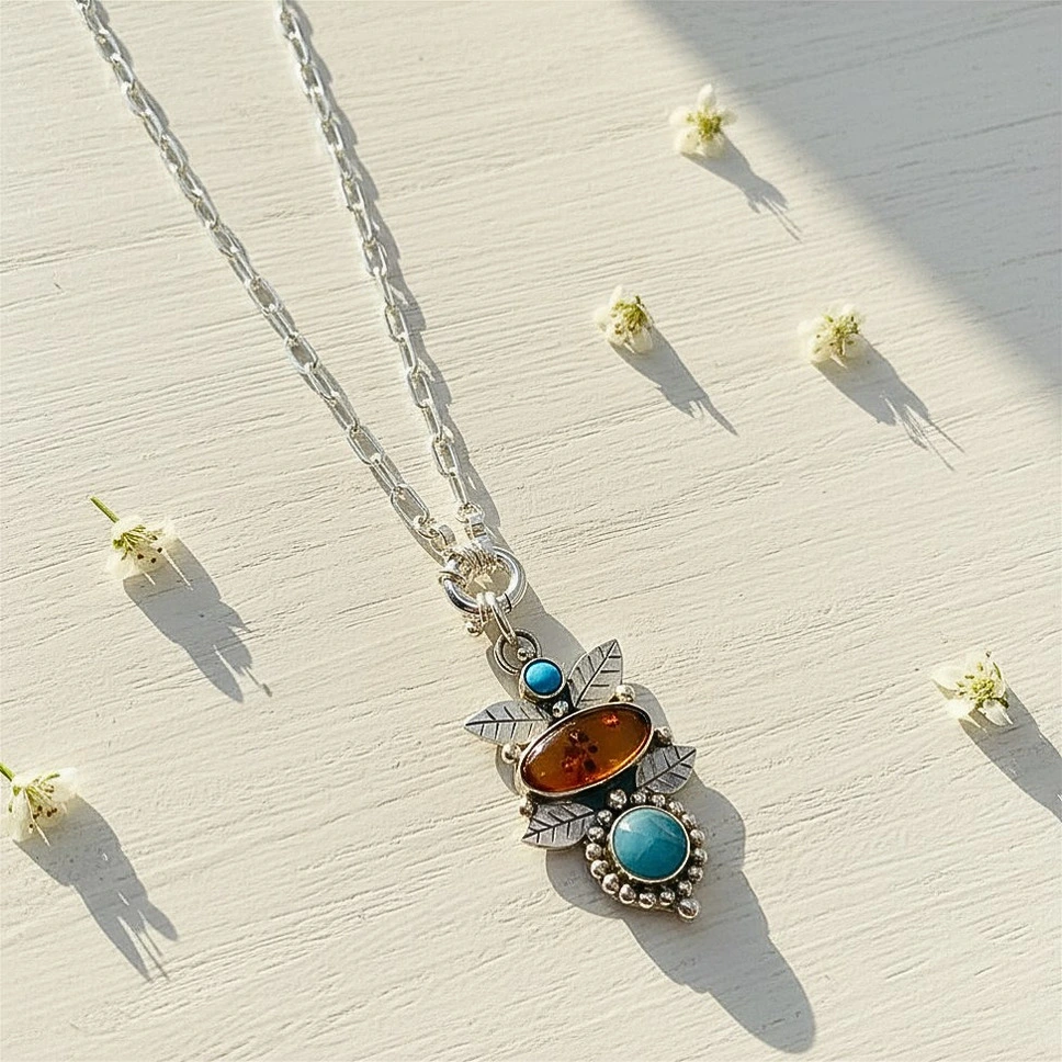 Colgante con piedras naturales