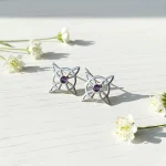 Aros Nudo Hechizo de Luz en plata con amatista natural
