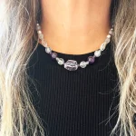 collar amatista y cuarzo hecho a mano con plata
