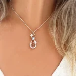 colgante delicado cuarzo cristal y detalles marinos plata artesanal