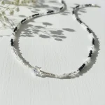 collar estrella de luz turmalina negra piedra luna hecho a mano