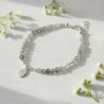 pulsera elena labradorita natural virgen de los rayos plata hecha a mano