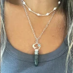 colgante talismán aurora labradorita natural punta plata 950 hecho a mano