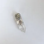 Joya espiritual artesanal con pirita, cuarzo rosa y cuarzo cristal natural en plata 950 - Pilar Segura
