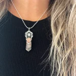 Colgante Energía Radiante con cuarzo rutilado natural, piedra sol y cristal Swarovski en plata 950 Chile