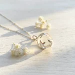 Esfera cuarzo cristal - colgante de plata 950