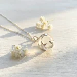 Esfera cuarzo cristal - colgante de plata 950