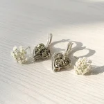 pendientes corazón de pirita livianos