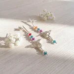 Aros colibrí con diseño origami y cristales Swarovski