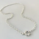Cadena rolo gruesa de plata 925 libre de níquel con broche timón - Pilar Segura Orfebre Chile