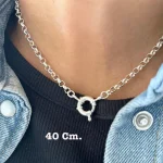 Cadena de plata 925 rolo gruesa con broche timón de plata, cómoda y de alta calidad Chile