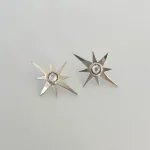 Aros de plata 950 calada estrella con cristal Swarovski iridiscente certificado hecho a mano Chile