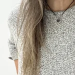 Collar de turmalina negra natural con colgante corazón calado en plata 950 Chile Pilar Segura Orfebre
