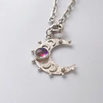 Colgante luna con cuarzo boreal natural - plata 950