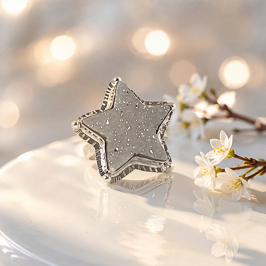 Anillo en forma de estrella - plata 950